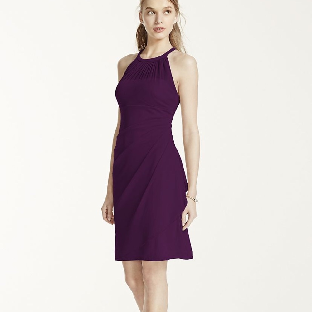 David’s Bridal plum purple bridesmaid formal dress